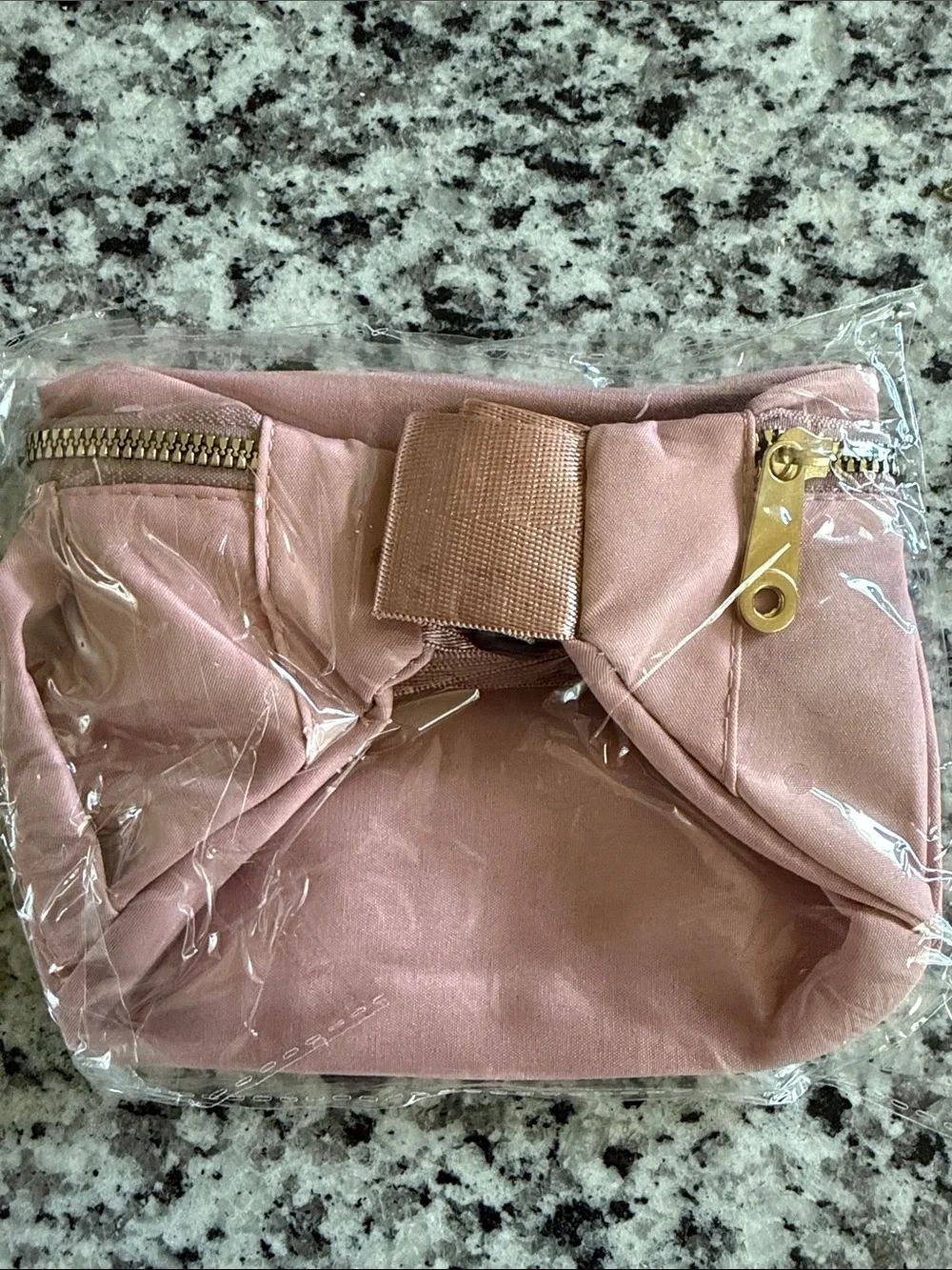 Pink Crossbody Bag/ Fanny Pack with Dual Zippers